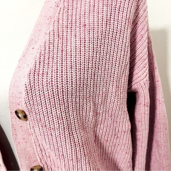 OLD NAVY Shaker-Stitch Cardigan Rose Speckled Size XL(12) Fits Women Small - Picture 2 of 8